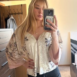 Velvet off shoulder shirt